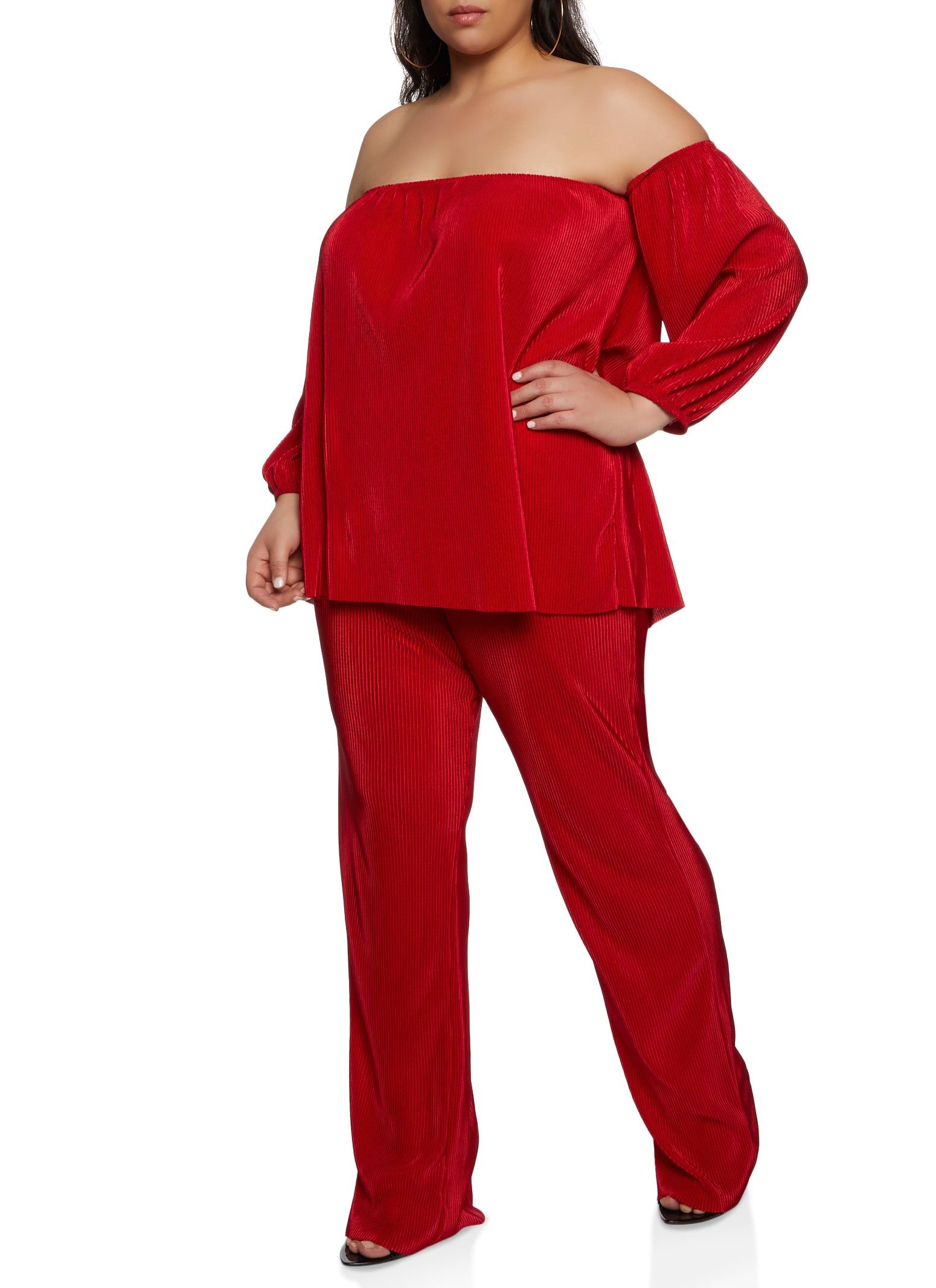 Plus Size Plisse Off the Shoulder Top sold by Rainbow product image thumbnail 2