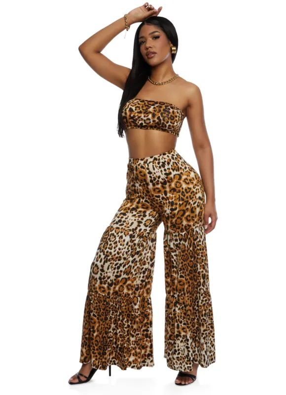High Waist Tiered Palazzo Pants sold by Rainbow