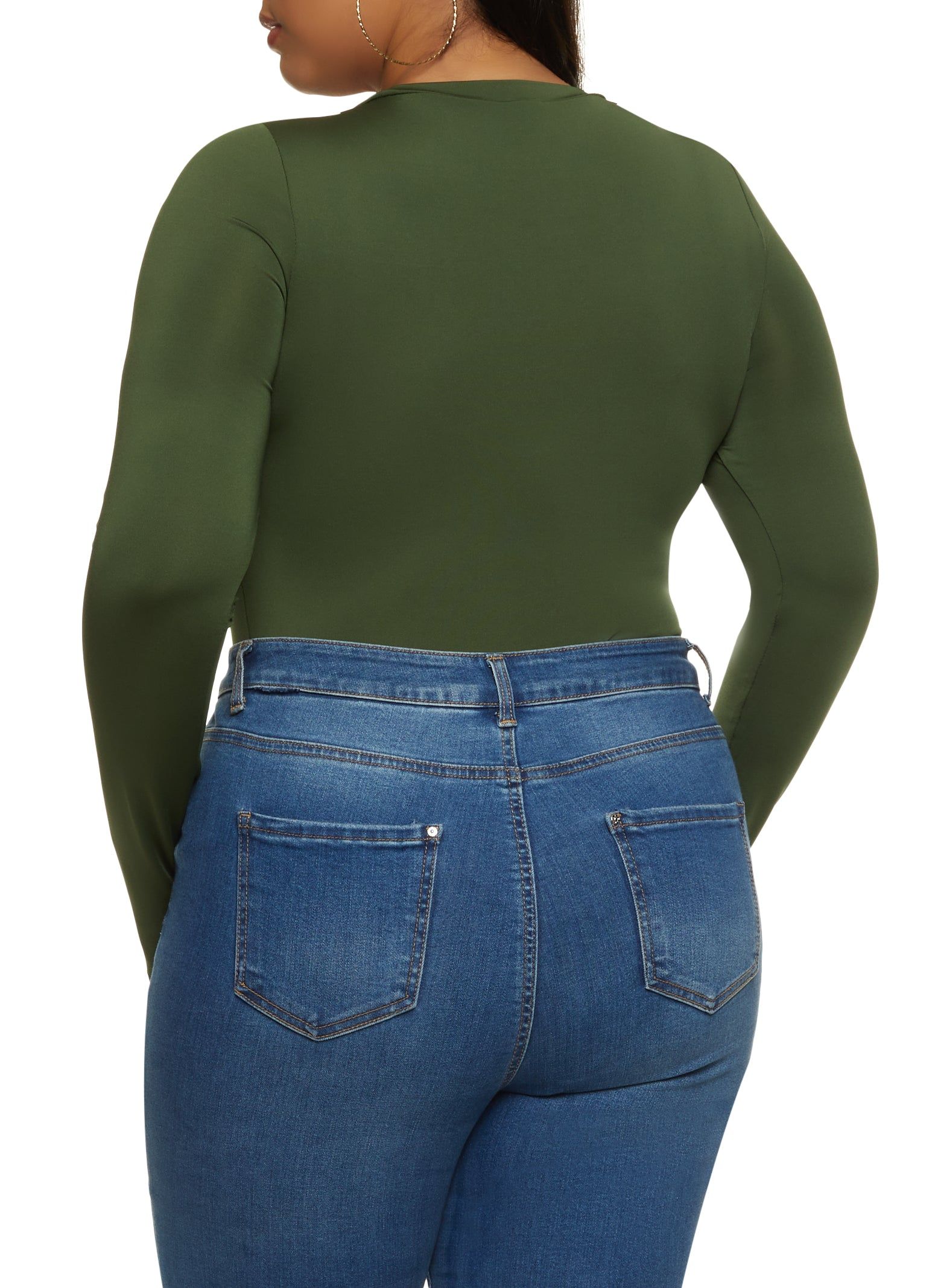 Plus Size Crew Neck Long Sleeve Bodysuit sold by Rainbow product image thumbnail 3