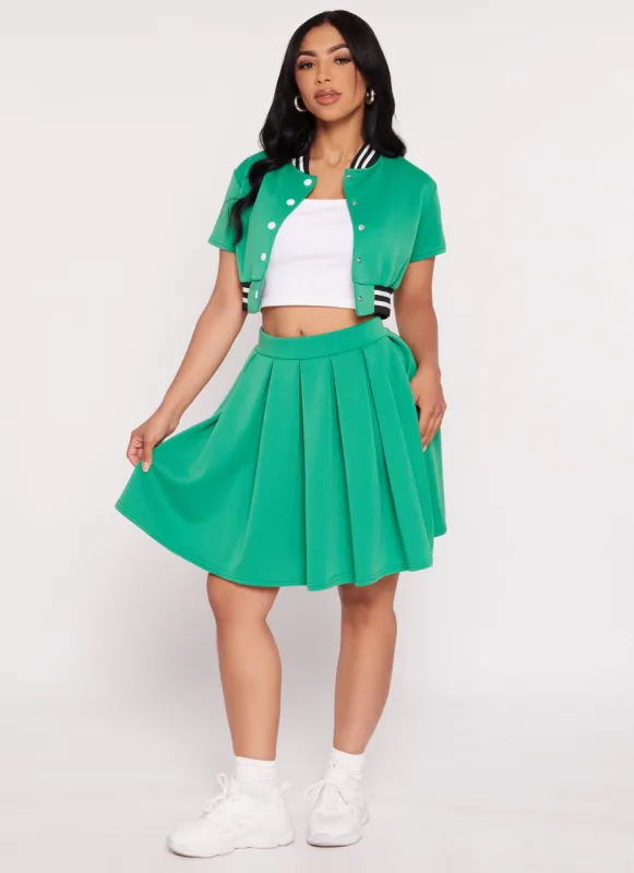 Basic High Waisted Pleated Skirt sold by Rainbow