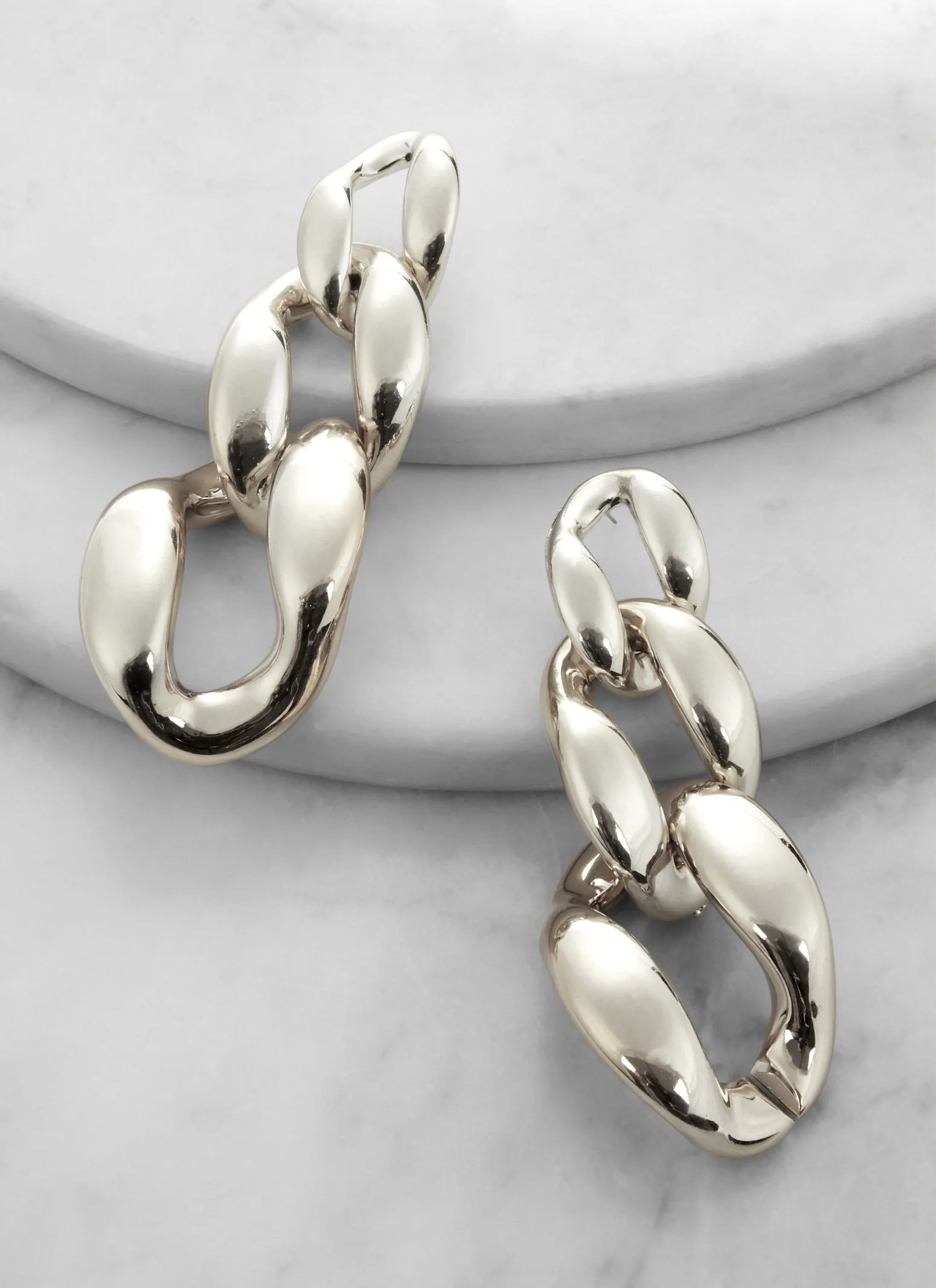 Metallic Jumbo Chain Link Drop Earrings sold by Rainbow product image thumbnail 2