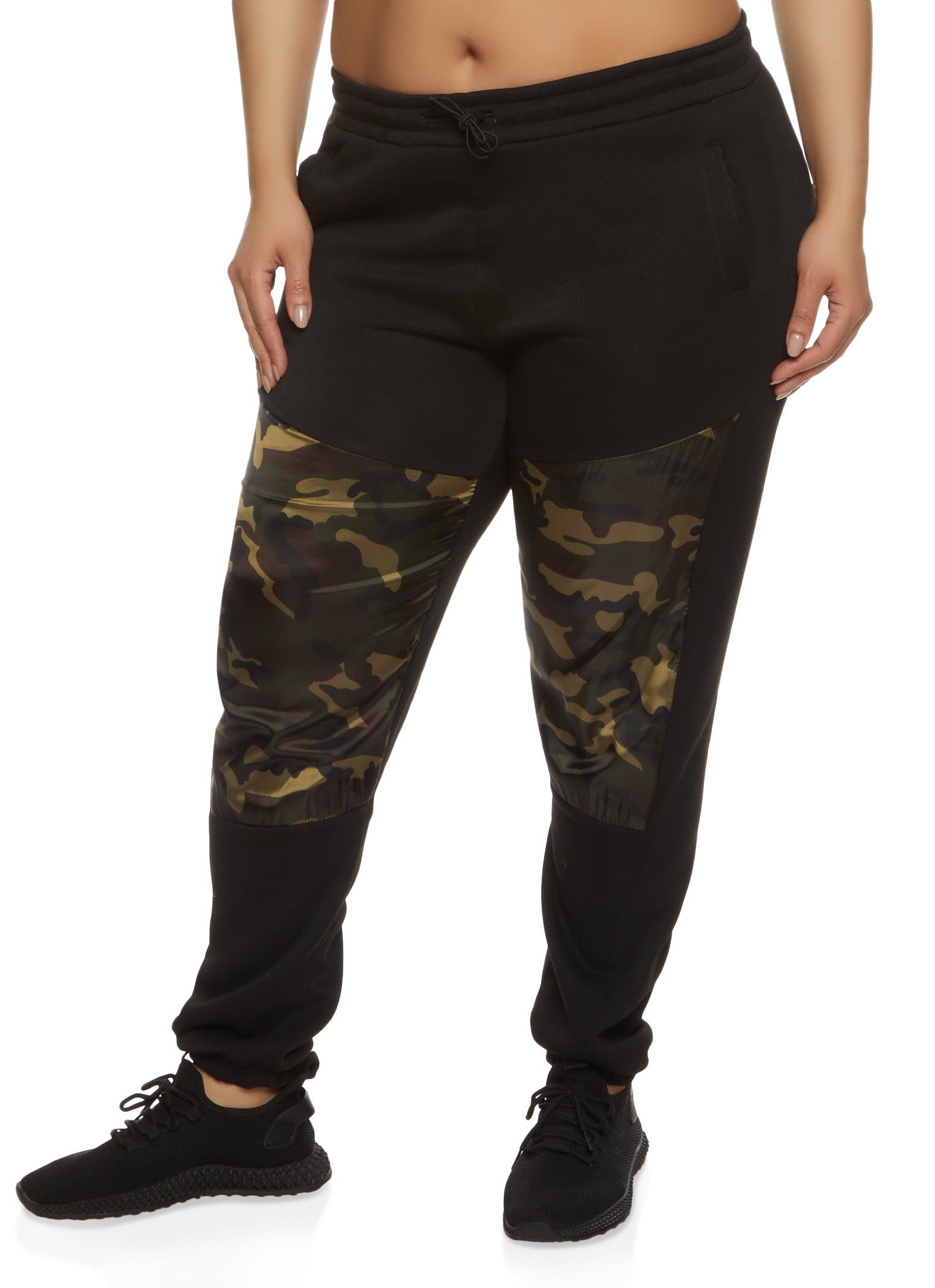 Plus Size Camo Color Block Joggers sold by Rainbow