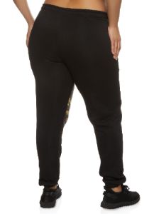 Plus Size Camo Color Block Joggers sold by Rainbow