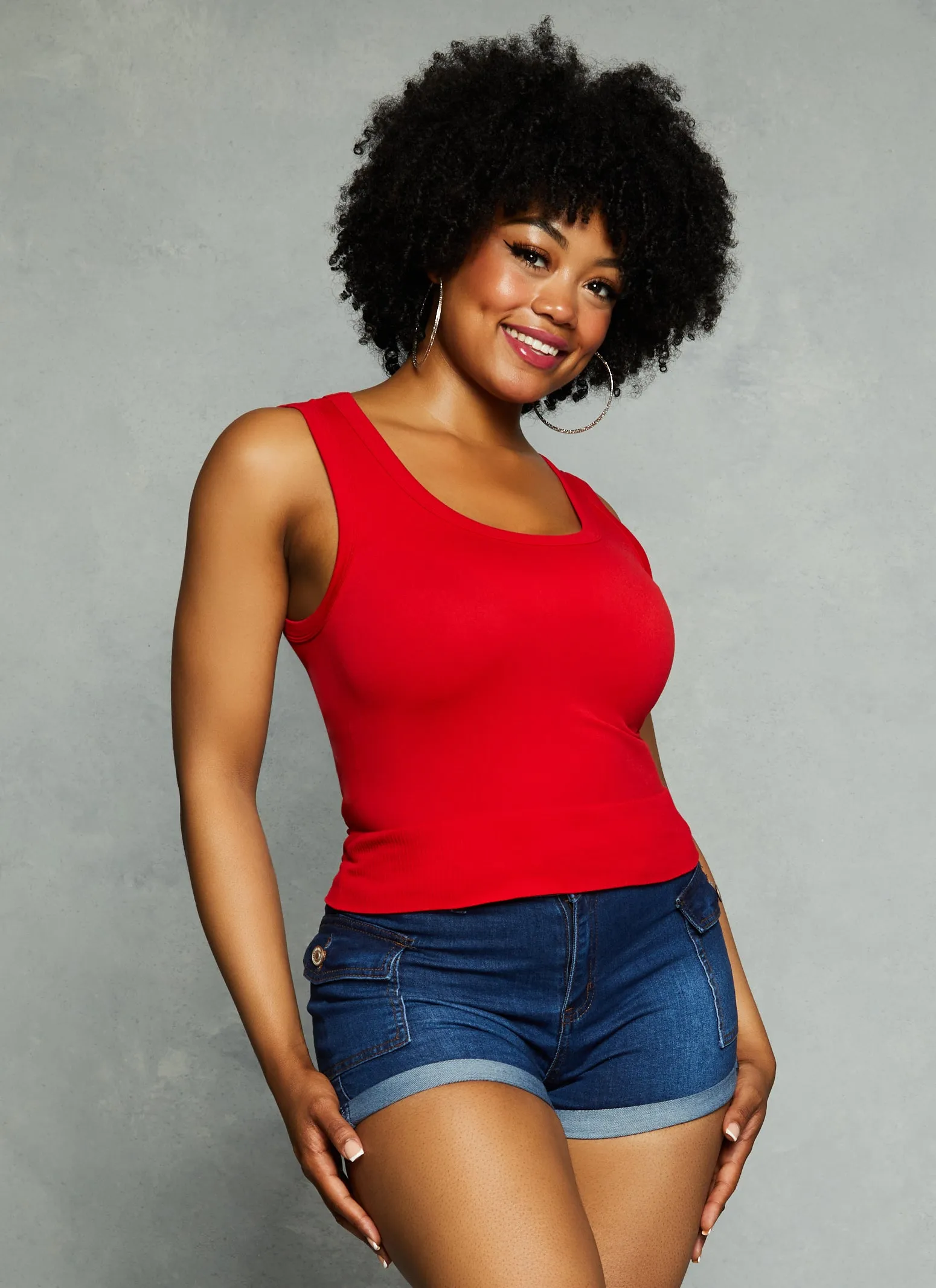 Plus Size Seamless Scoop Neck Tank Top sold by Rainbow