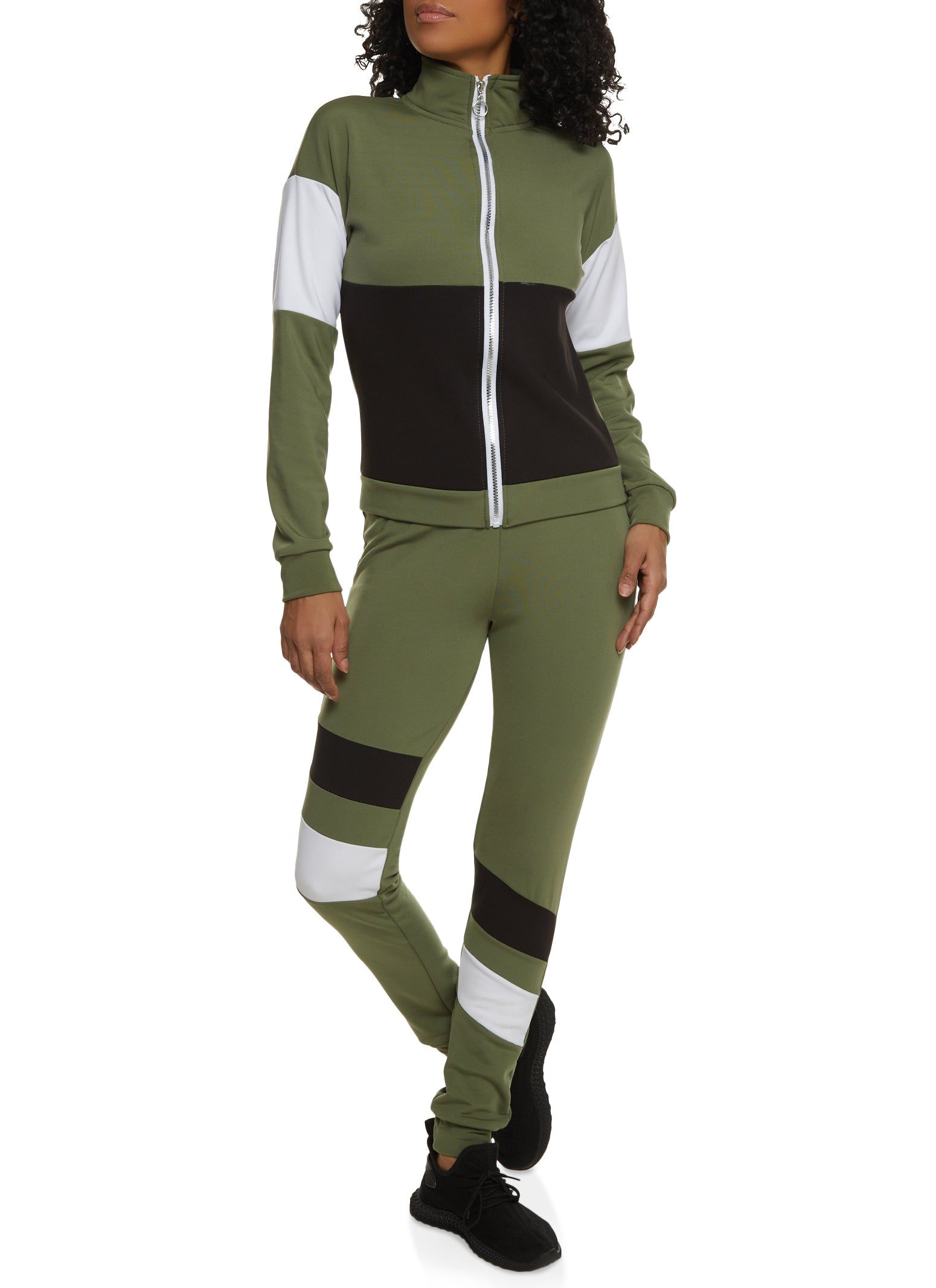 Color Block Zip Front Track Jacket sold by Rainbow product image thumbnail 2