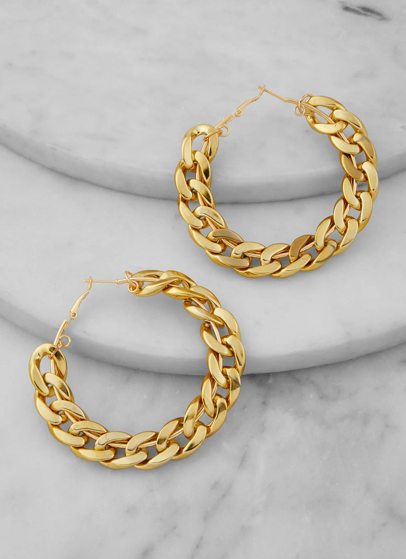 Chain Link Hoop Earrings sold by Rainbow product image thumbnail 2