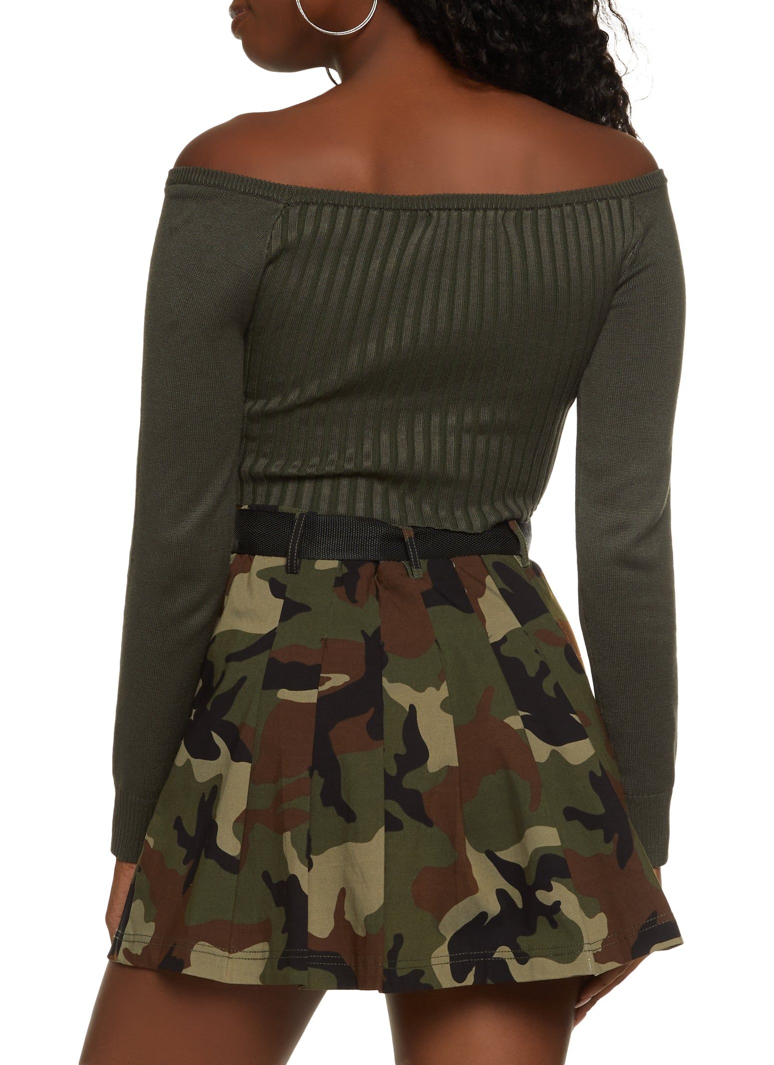 Ribbed Ruched Front Cropped Sweater sold by Rainbow product image thumbnail 2