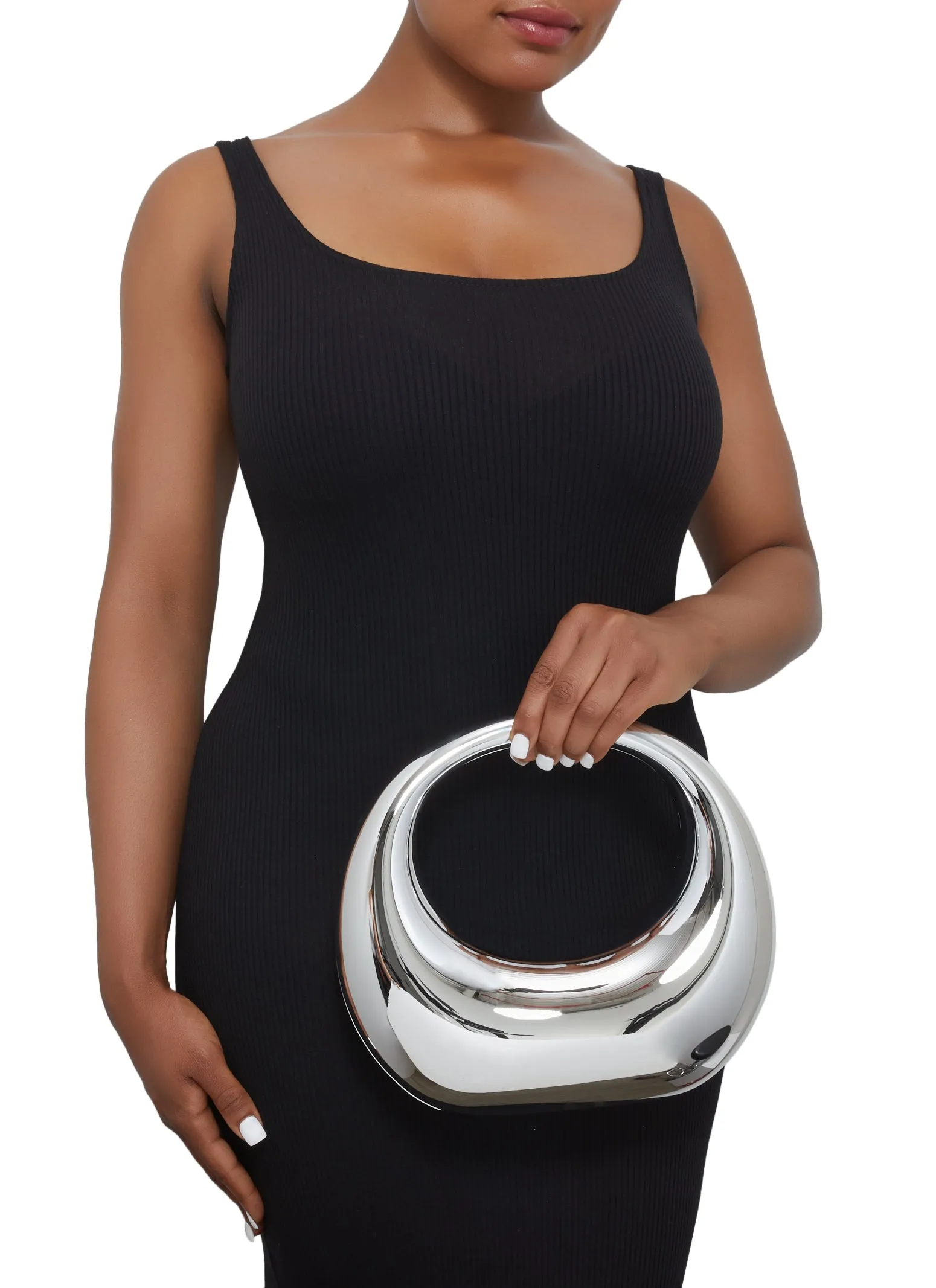 Metallic Top Handle Clutch sold by Rainbow