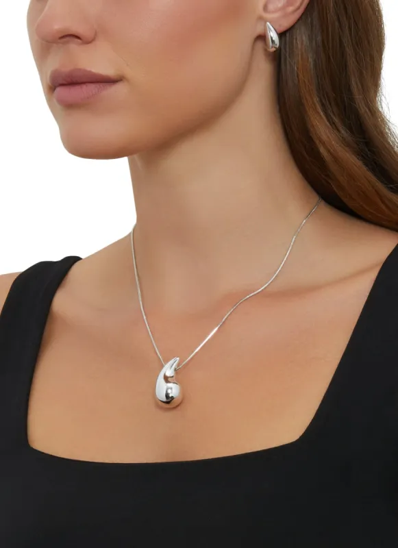 Teardrop Pendant Necklace and Drop Earrings sold by Rainbow