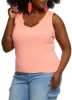 Plus Size Snap Button Notch Neck Tank Top sold by Rainbow
