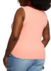 Plus Size Snap Button Notch Neck Tank Top sold by Rainbow