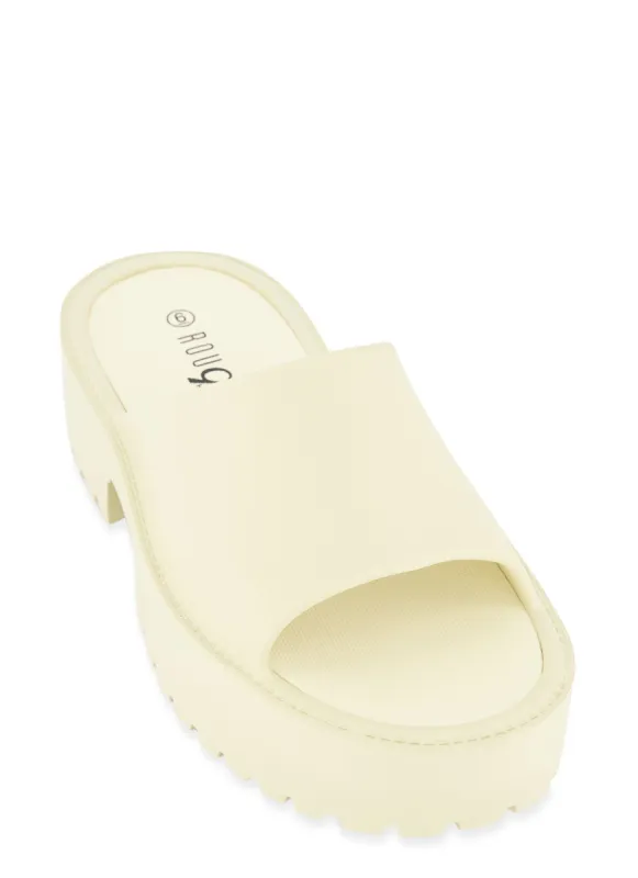 Single Band Platform Slide Sandals sold by Rainbow