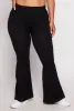 Plus Size Solid High Waisted Flare Pants sold by Rainbow