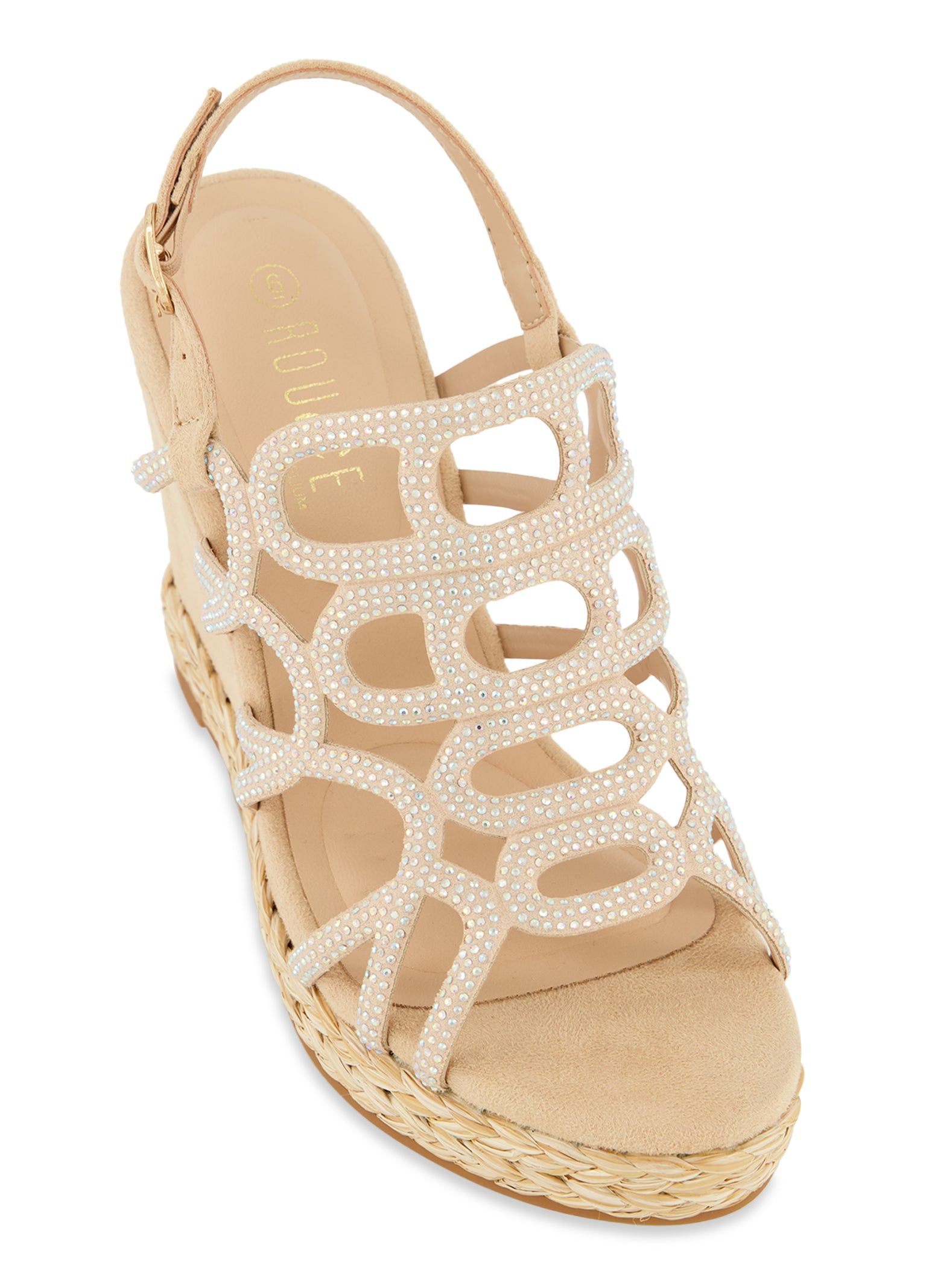 Rhinestone Strappy Wedge Platform Sandals sold by Rainbow