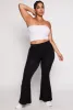 Plus Size Solid High Waisted Flare Pants sold by Rainbow