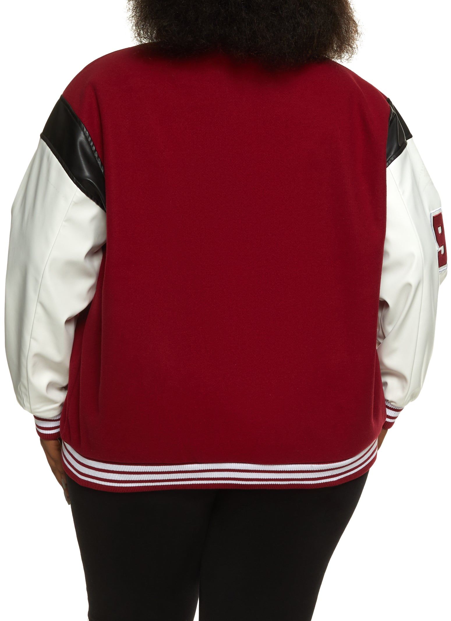 Plus Size Only Members Chenille Patch Varsity Bomber Jacket sold by Rainbow product image thumbnail 3