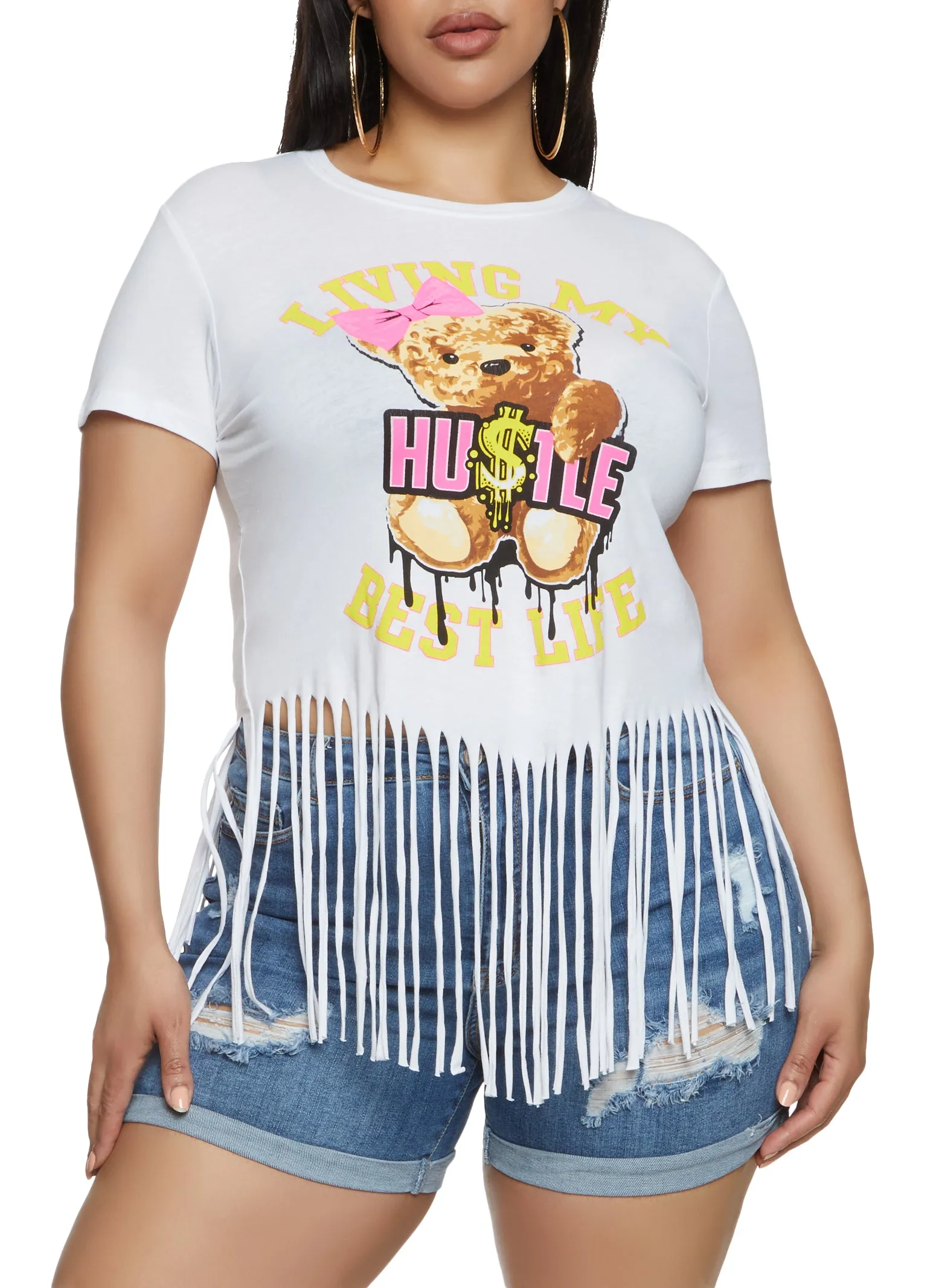 Plus Size Fringe Living My Best Life Graphic Tee sold by Rainbow