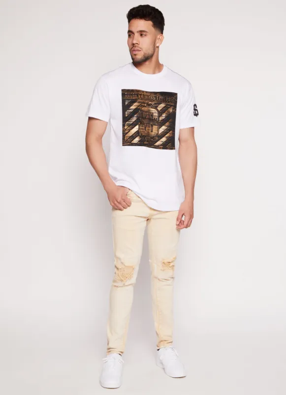 Mens Whiskered Skinny Jeans sold by Rainbow