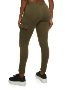 Fleece Drawstring Cargo Pocket Sweatpants sold by Rainbow