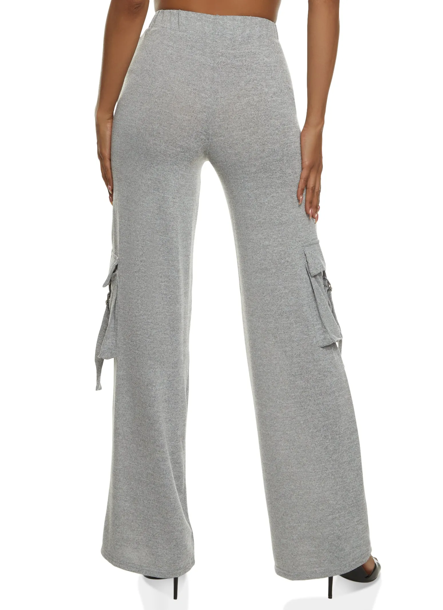 Daisy Brushed Knit Wide Leg Cargo Pocket Pants sold by Rainbow product image thumbnail 2