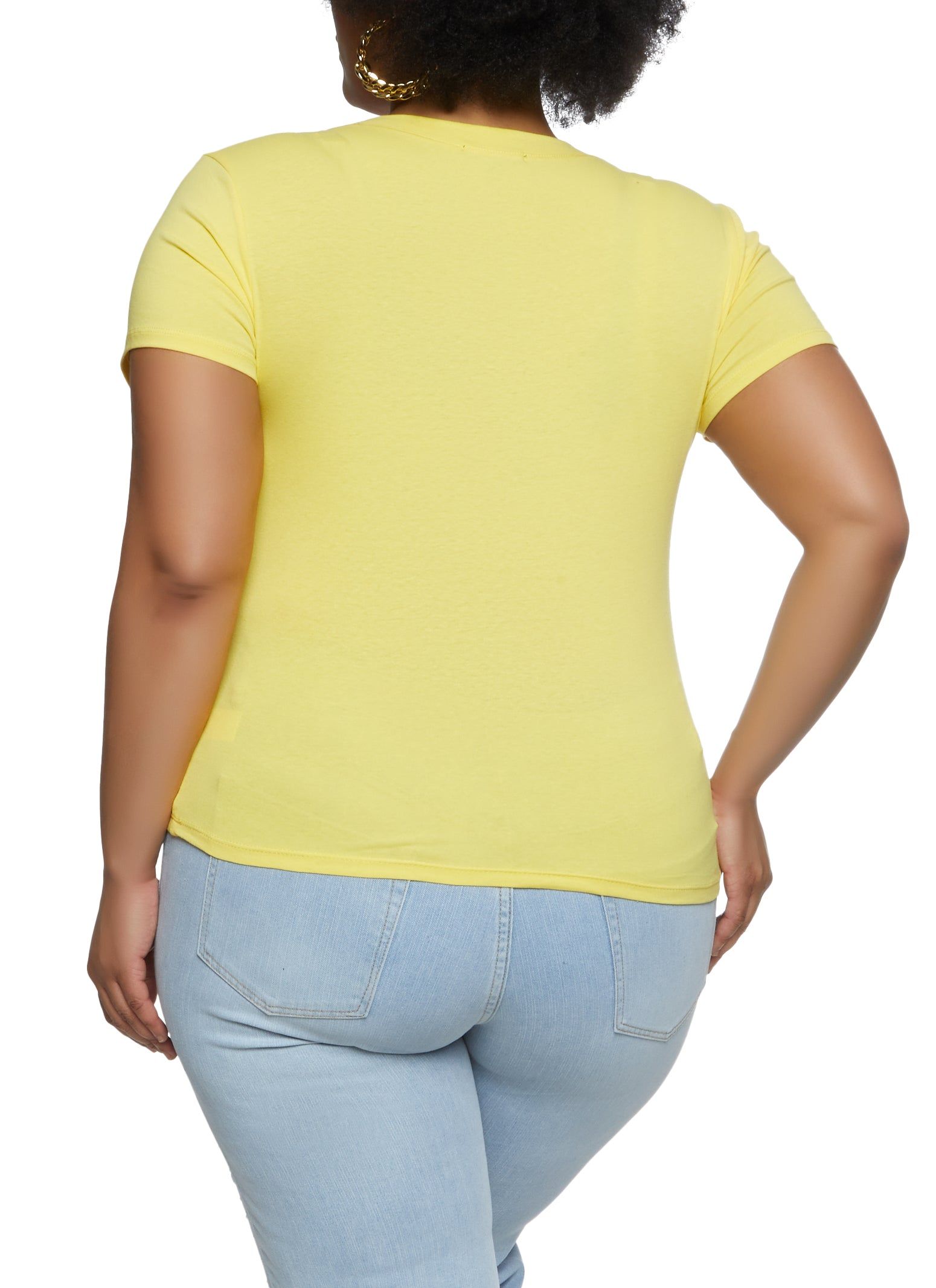 Plus Size V Neck Basic Tee sold by Rainbow product image thumbnail 2