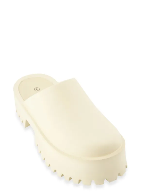 Platform Mule Clogs sold by Rainbow