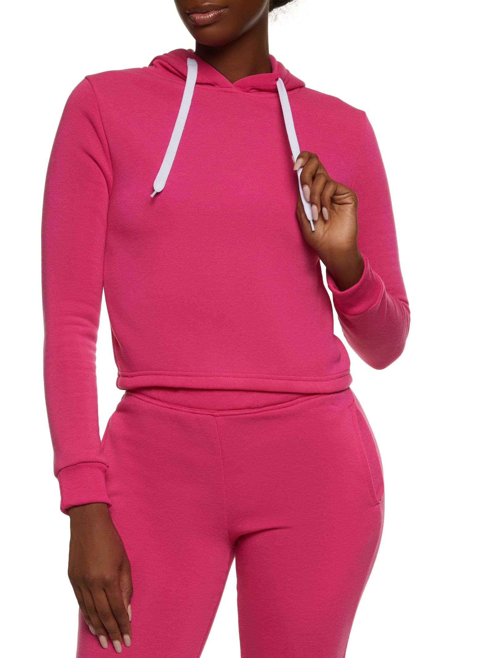 Fleece Hooded Cropped Sweatshirt sold by Rainbow