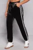 Varsity Stripe Detail High Waist Joggers sold by Rainbow