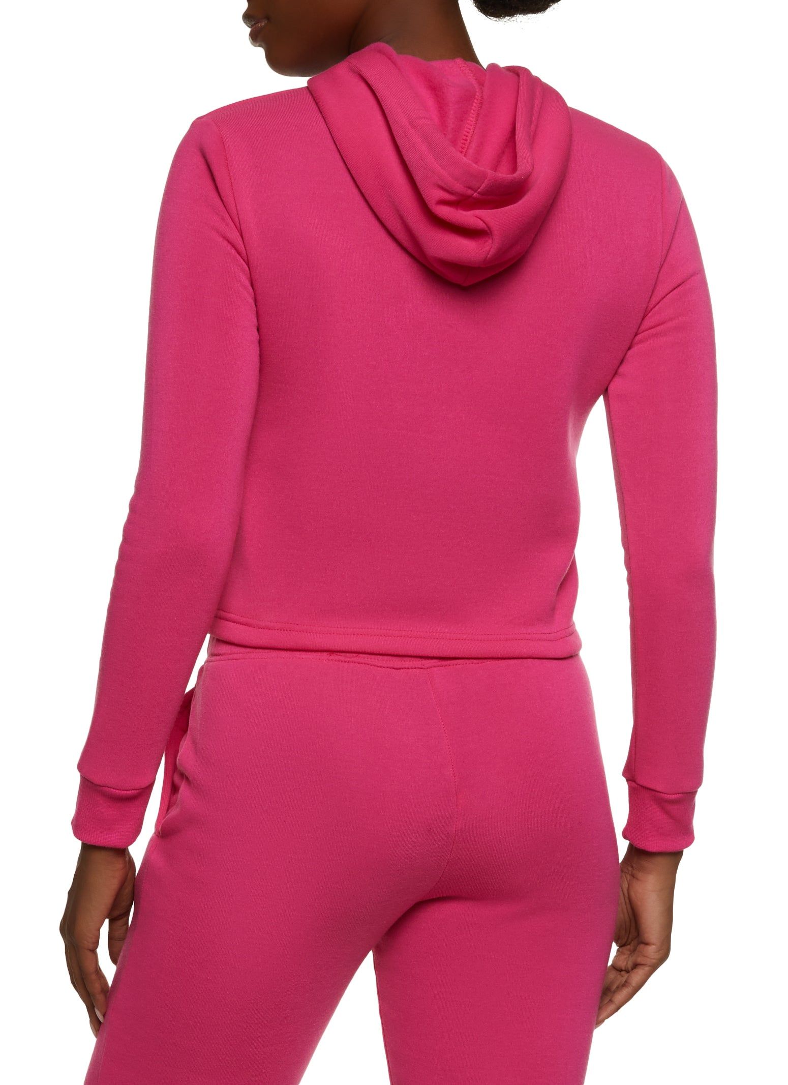 Fleece Hooded Cropped Sweatshirt sold by Rainbow product image thumbnail 3