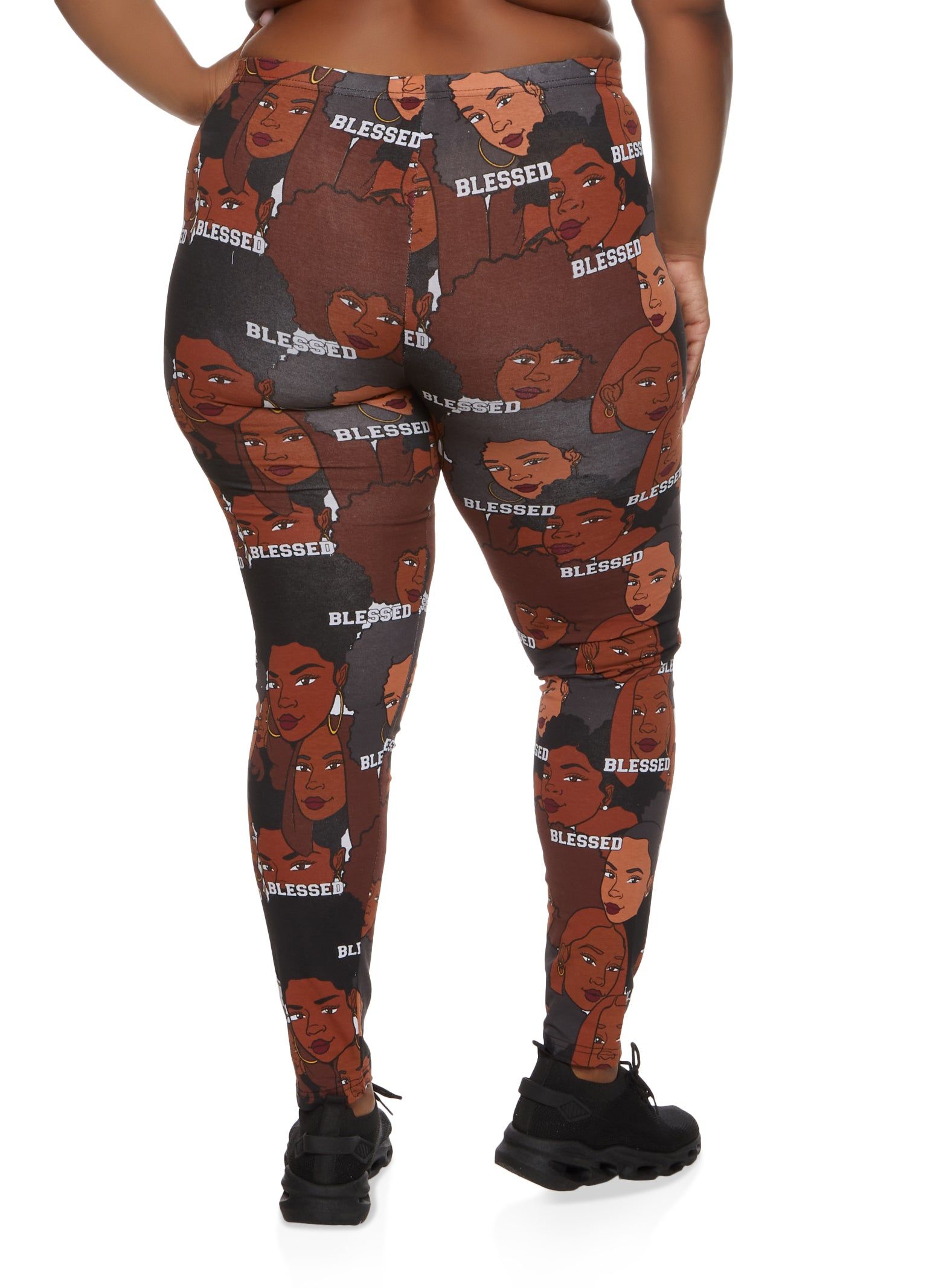 Plus Size Blessed Melanin Graphic Print Leggings sold by Rainbow product image thumbnail 2