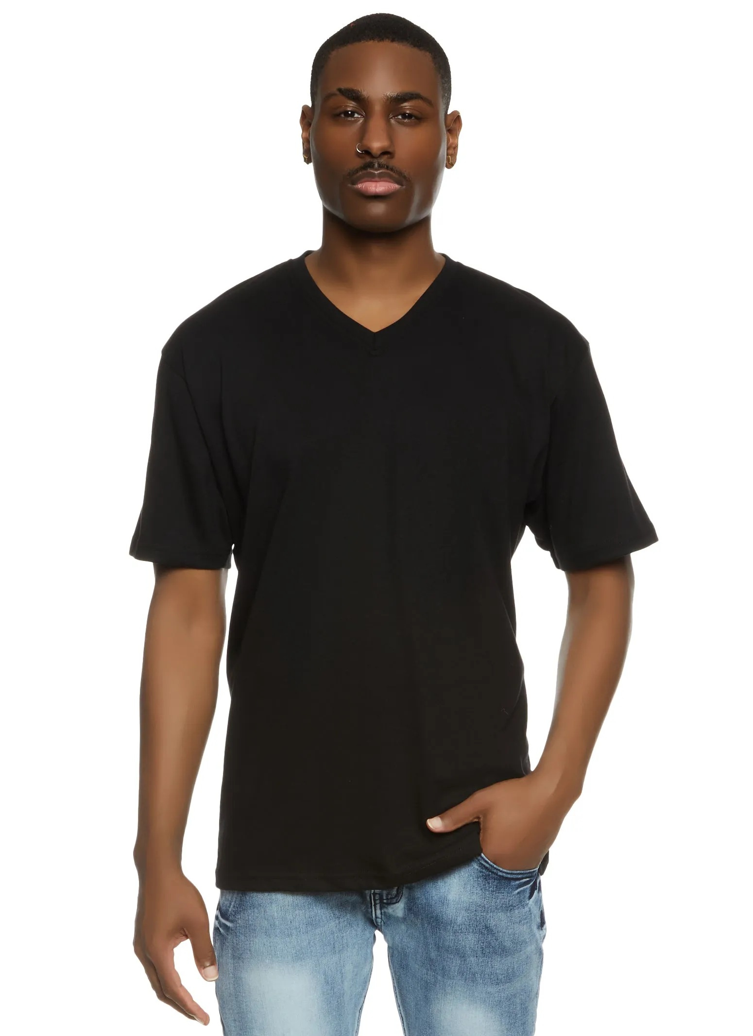 Mens Basic V Neck Tee sold by Rainbow