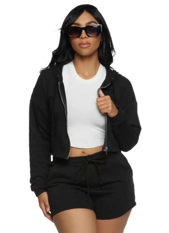 Iris Terry Cropped Hoodie sold by Rainbow