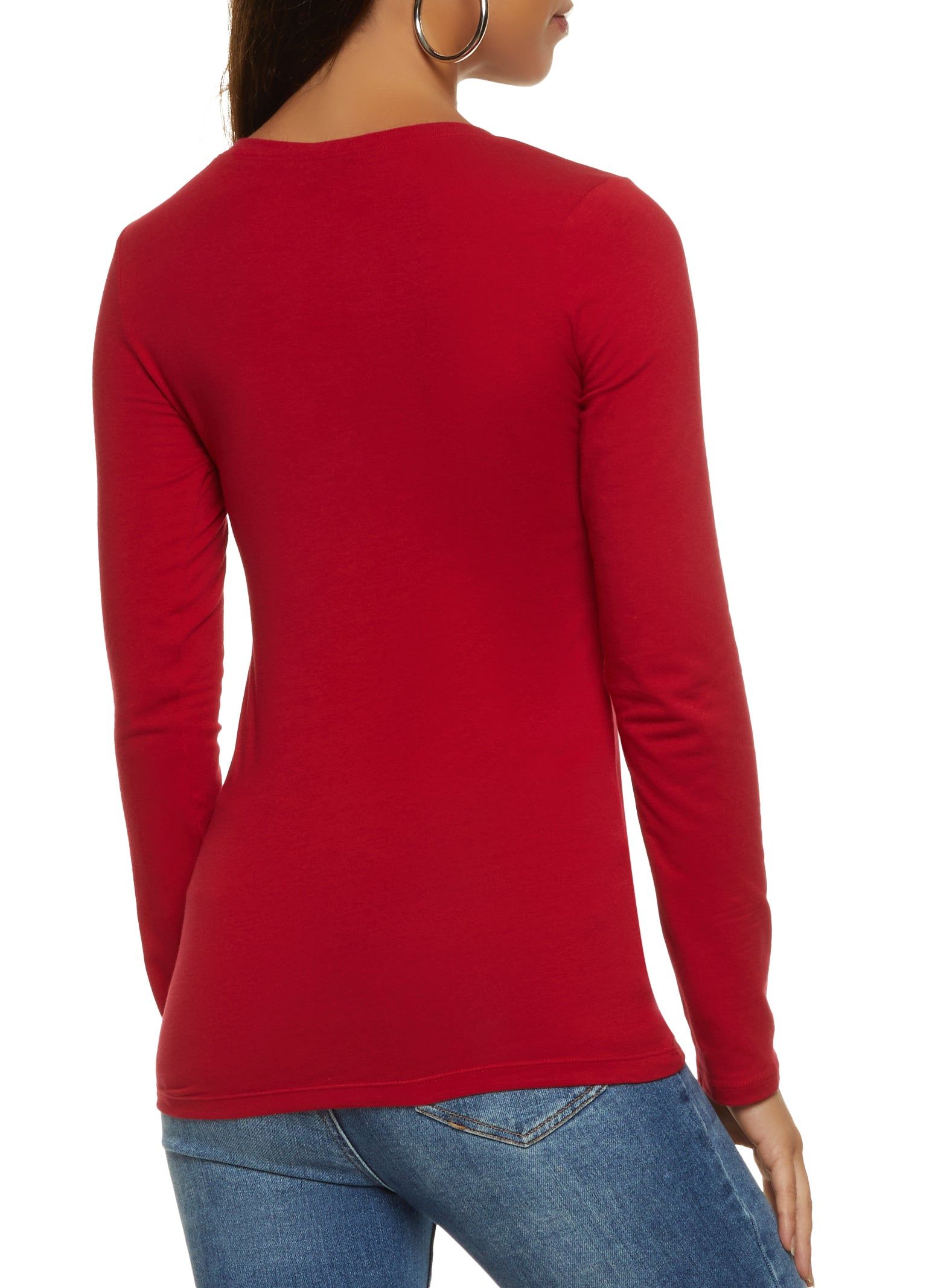 Basic Crew Neck Long Sleeve Tee sold by Rainbow product image thumbnail 2