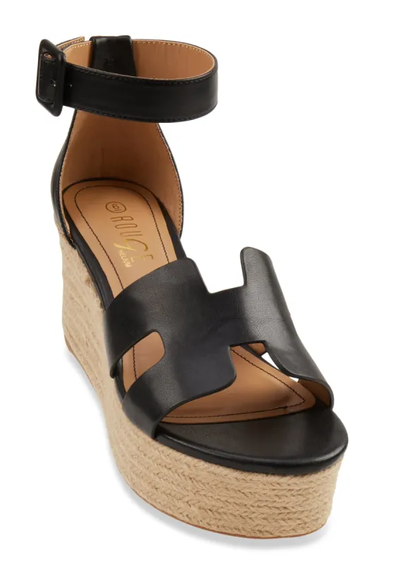 H Band Espadrille Platform Wedge Sandals sold by Rainbow