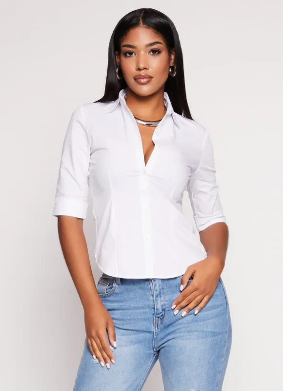 Fixed Cuff Button Front Shirt sold by Rainbow