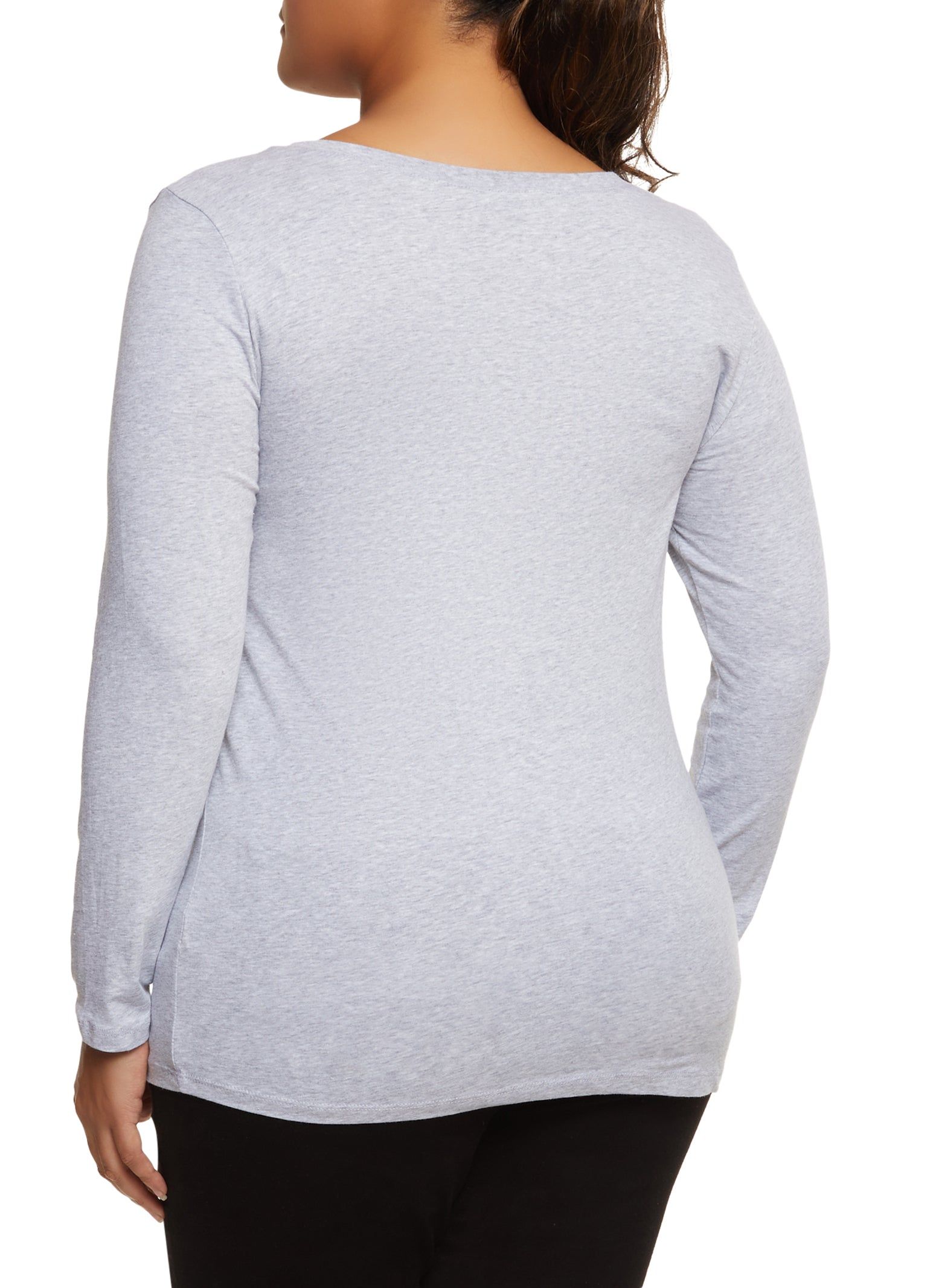 Plus Size Basic Long Sleeve Scoop Neck Top sold by Rainbow product image thumbnail 2
