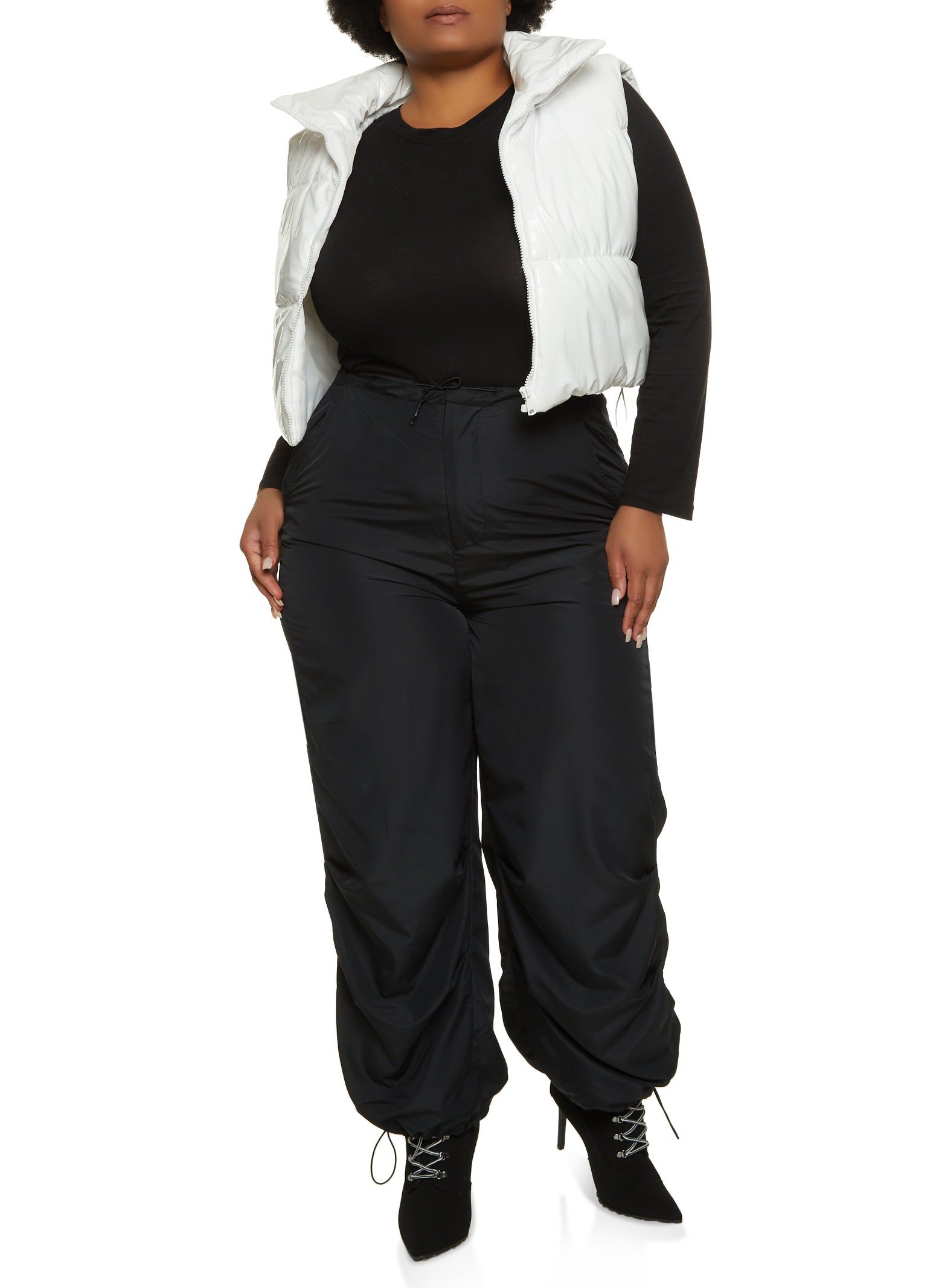 Plus Size Drawstring Hem Parachute Pants sold by Rainbow product image thumbnail 2