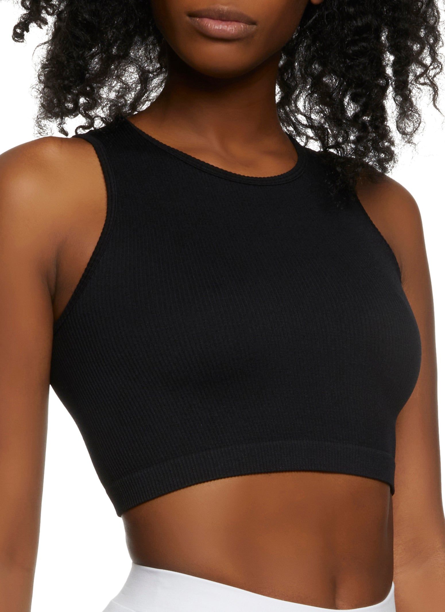 Seamless Ribbed Knit Cropped Tank Top sold by Rainbow