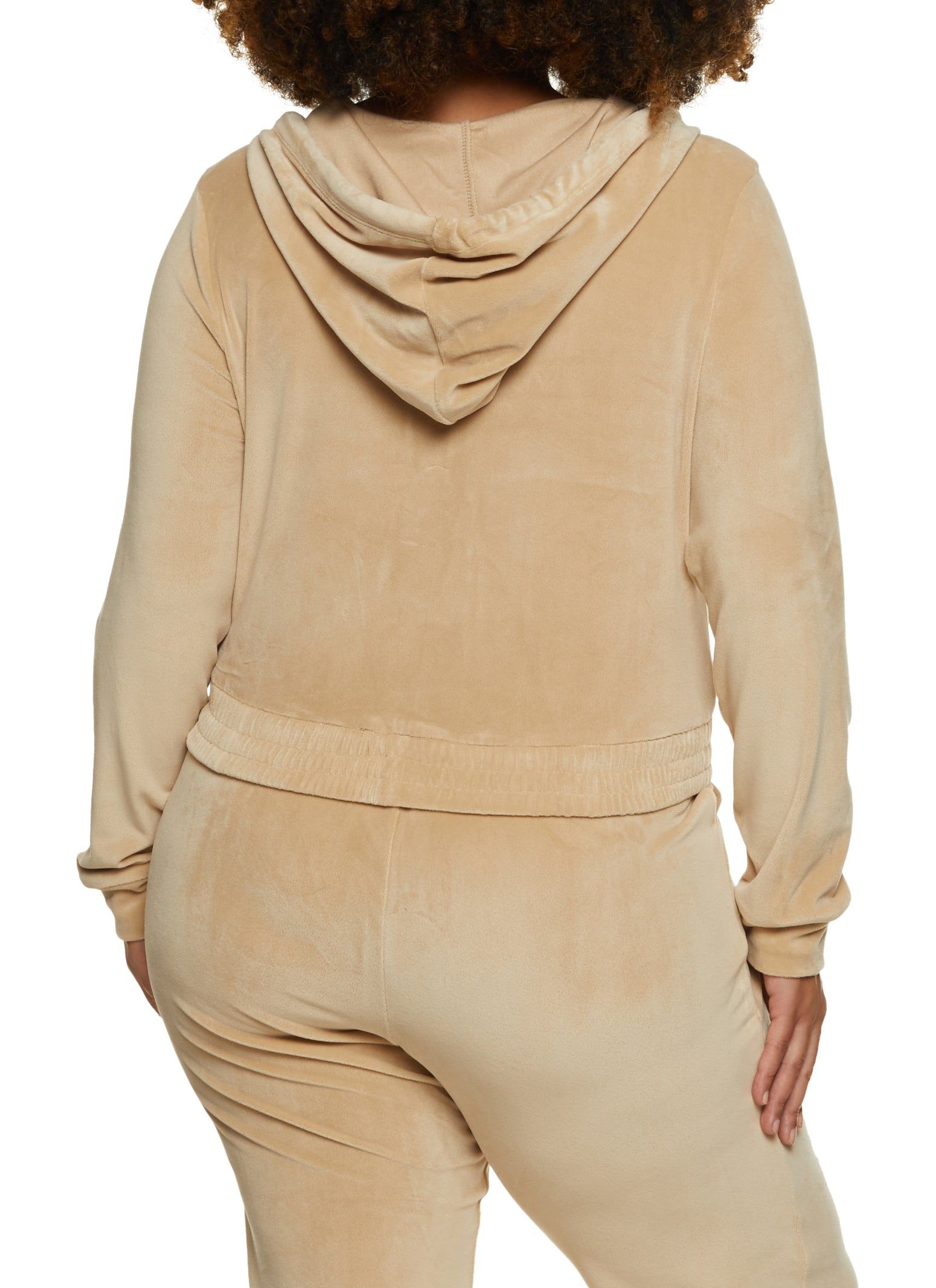 Plus Size Velour Zip Front Hoodie sold by Rainbow product image thumbnail 3