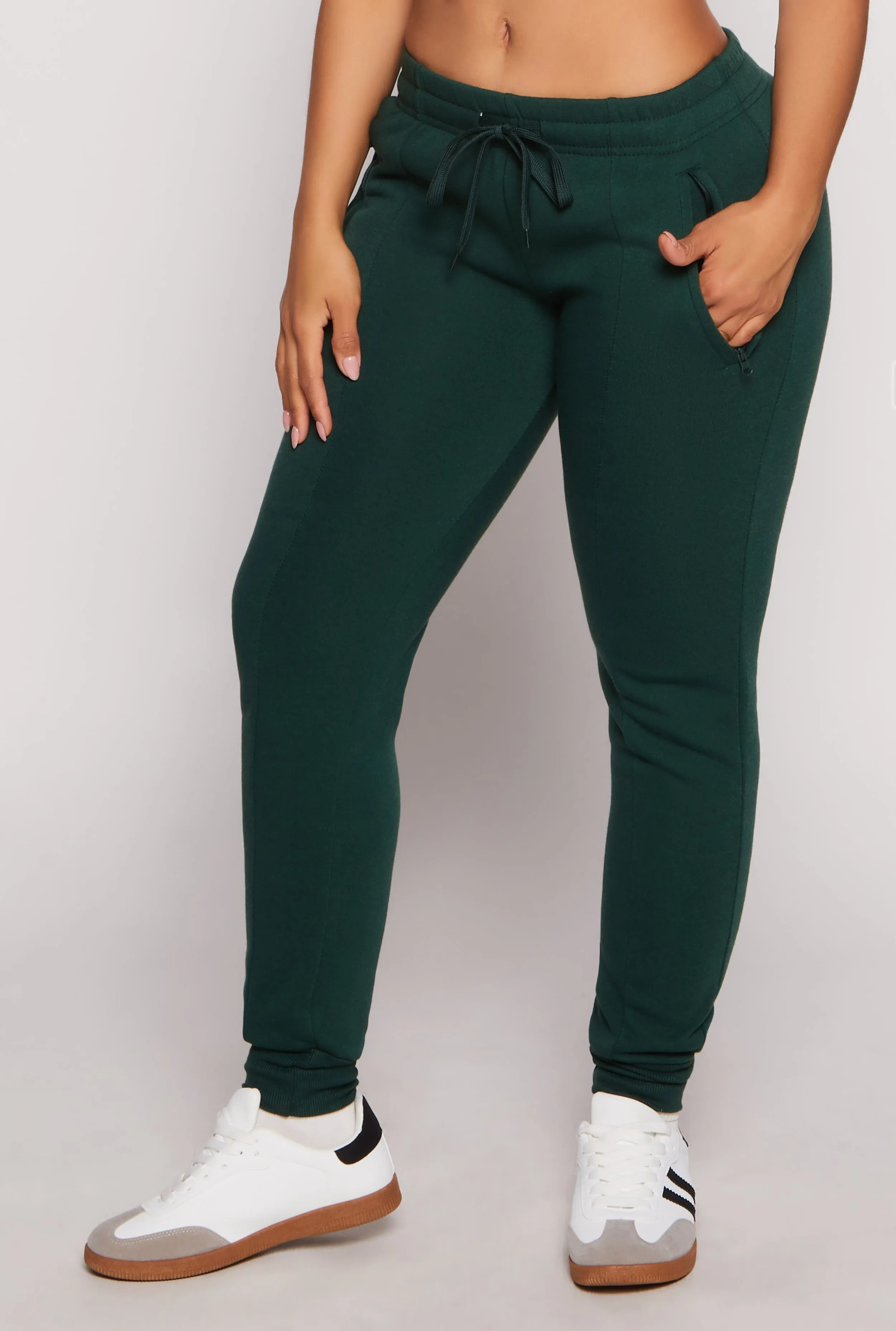 Fleece Pintuck Drawstring High Waist Joggers sold by Rainbow product image thumbnail 2
