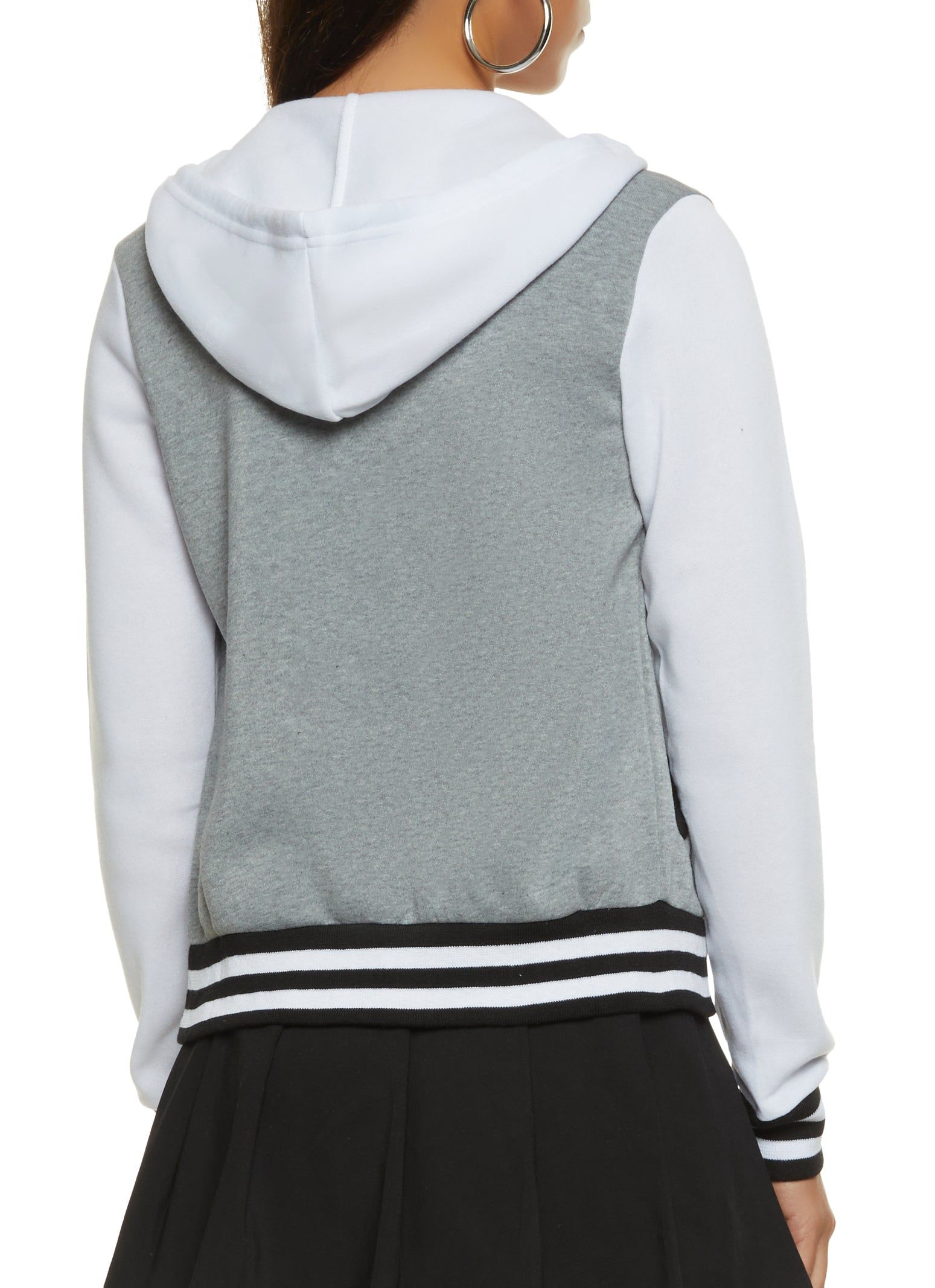 Hooded Color Block Letterman Jacket sold by Rainbow product image thumbnail 3