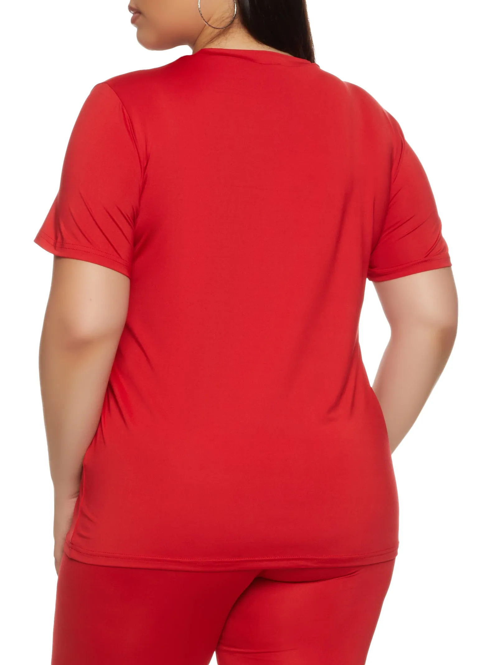 Plus Size Daisy Basic Soft Knit Short Sleeve Top sold by Rainbow product image thumbnail 3