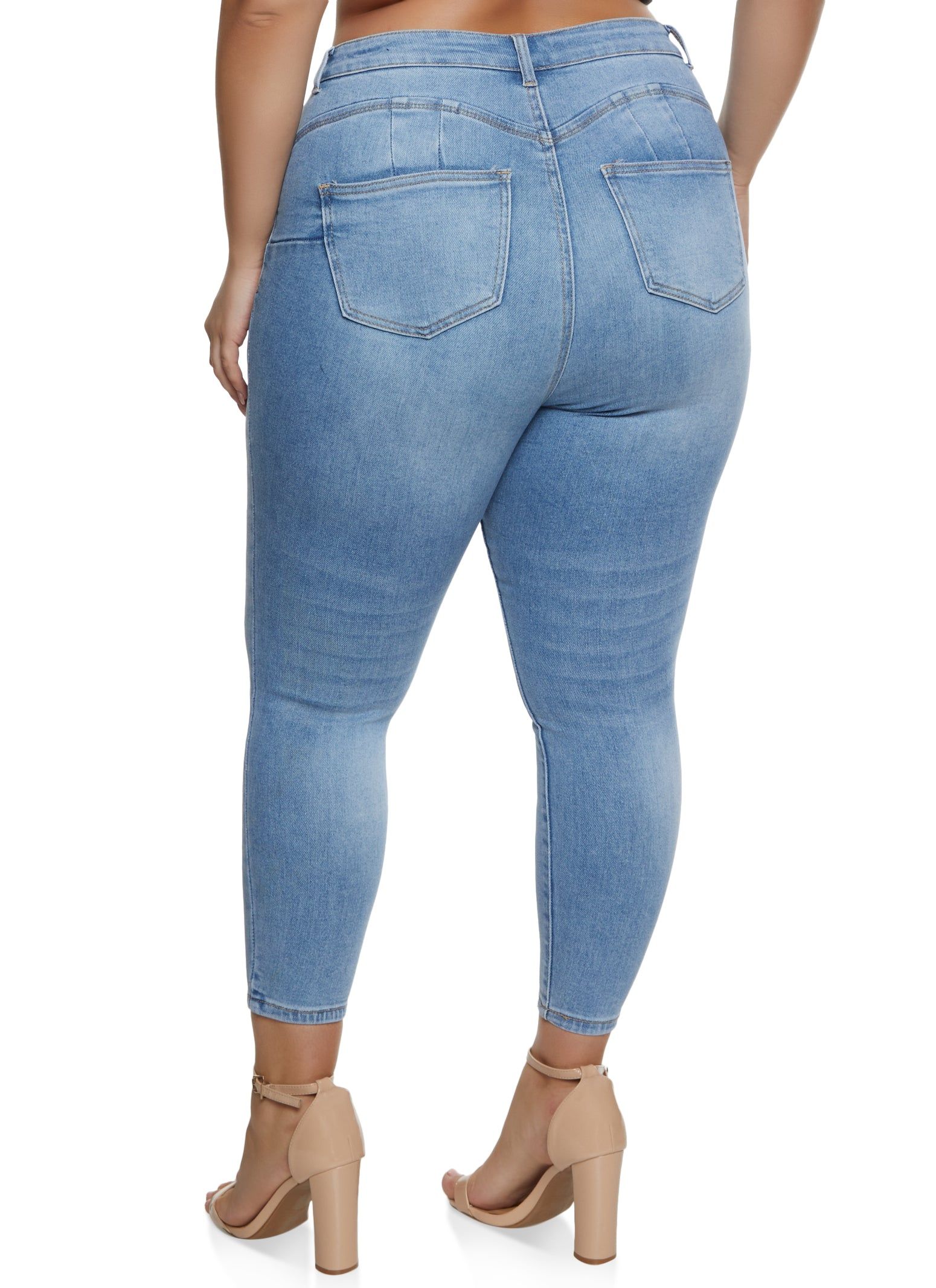 Plus Size WAX Whiskered High Waist Skinny Jeans sold by Rainbow product image thumbnail 2