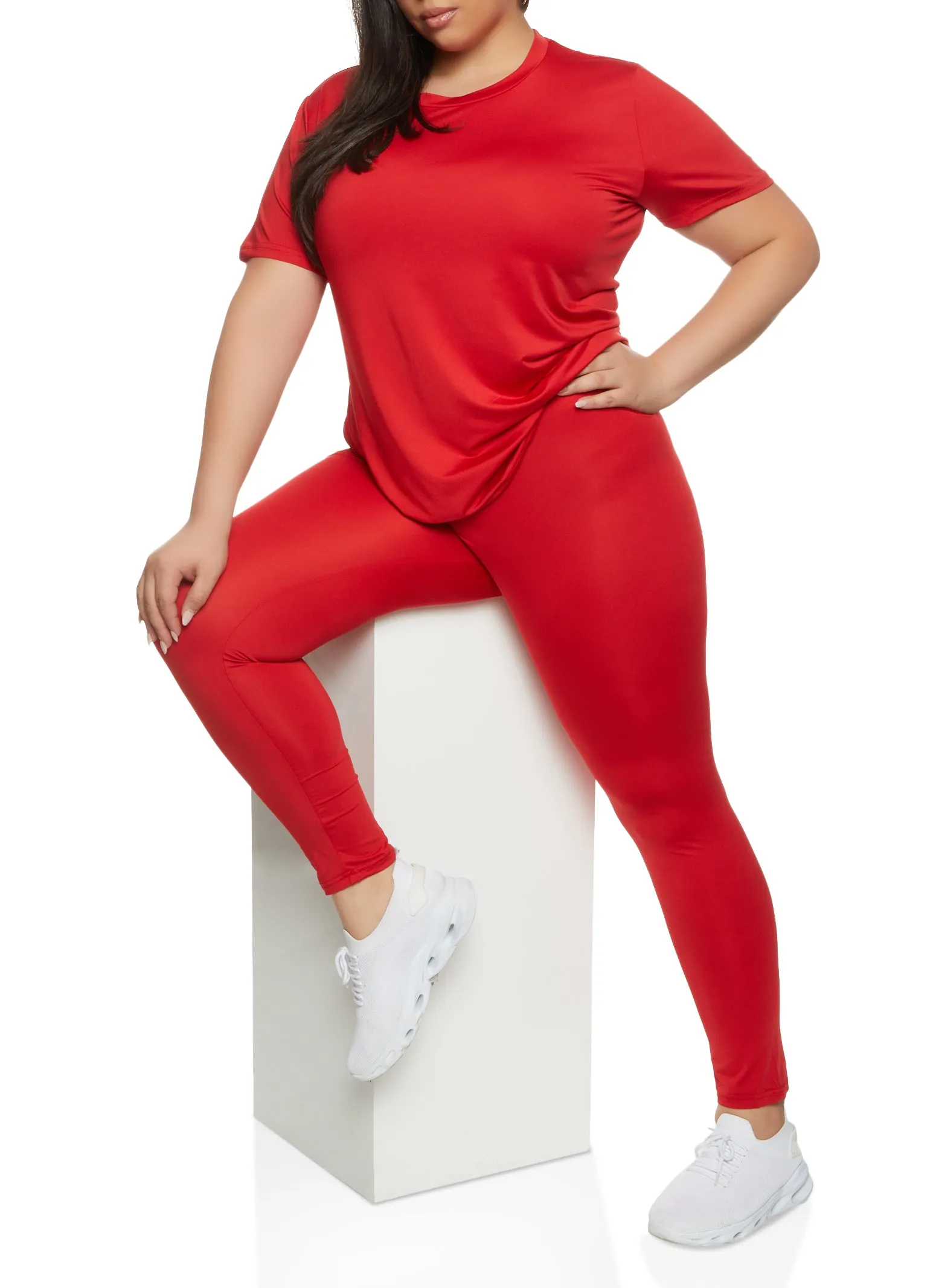 Plus Size Daisy Basic Soft Knit Short Sleeve Top sold by Rainbow