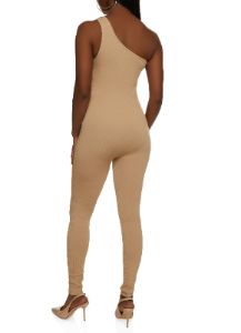 Ribbed Knit One Shoulder Catsuit sold by Rainbow