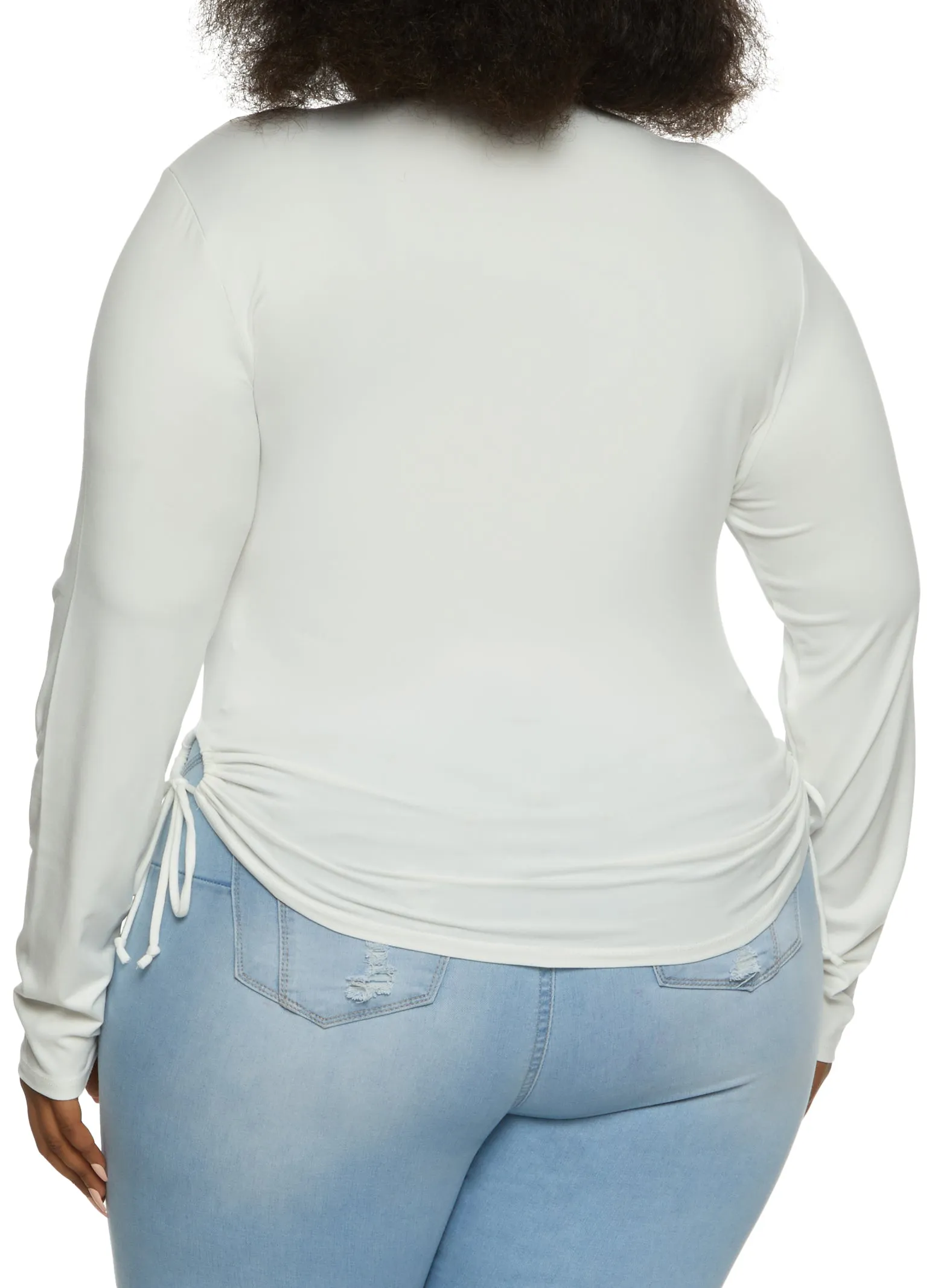 Plus Size Mock Neck Side Tie Long Sleeve Top sold by Rainbow product image thumbnail 2