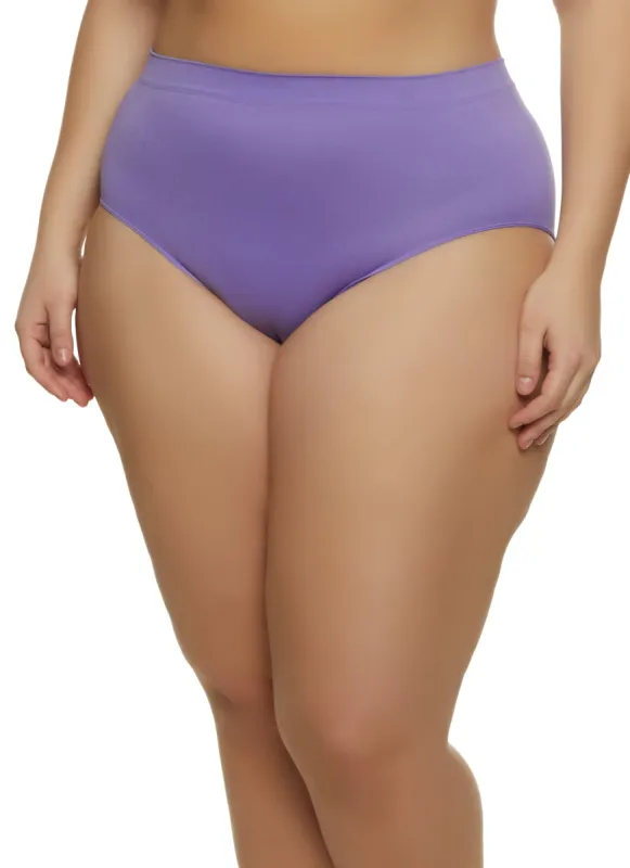 Plus Size Seamless High Waist Bikini Panty sold by Rainbow