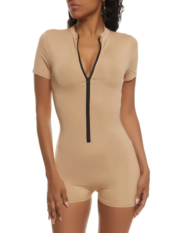 Daisy Zip Up Short Sleeve Romper sold by Rainbow