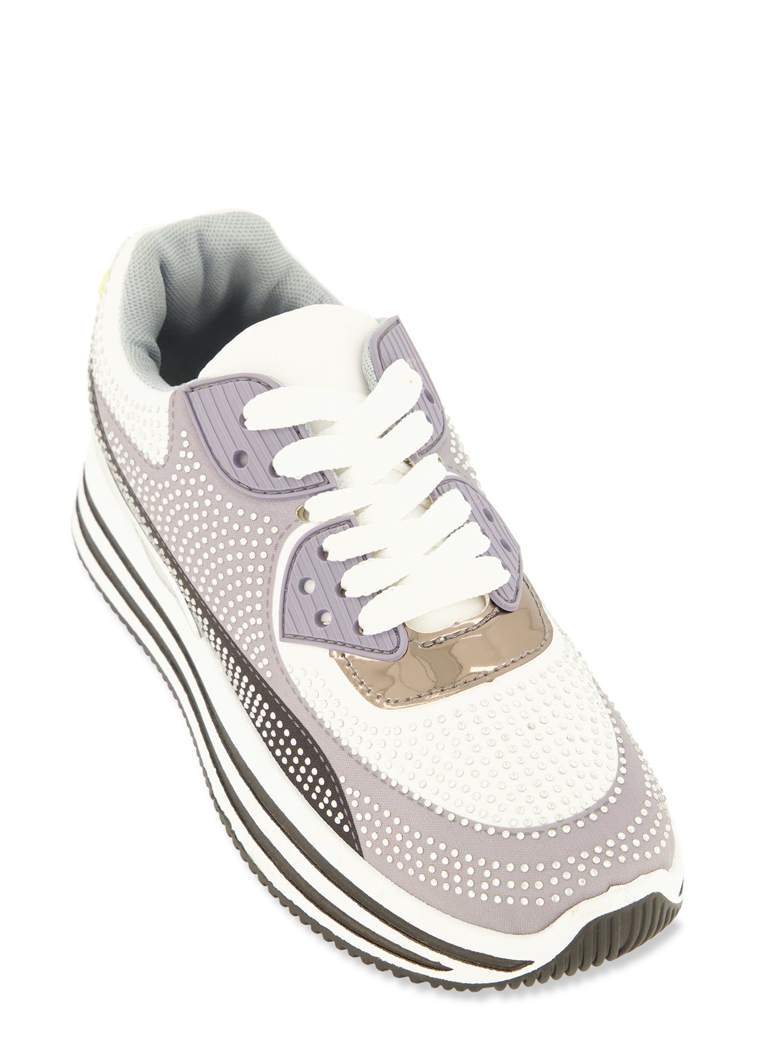 Color Block Rhinestone Platform Sneakers sold by Rainbow