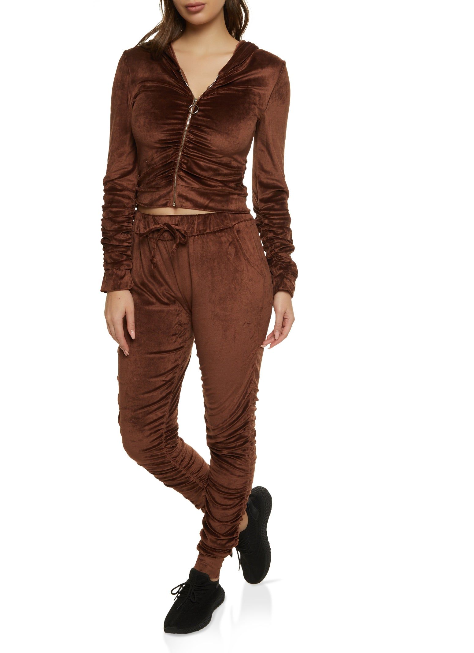 Velour Ruched Hoodie sold by Rainbow product image thumbnail 2